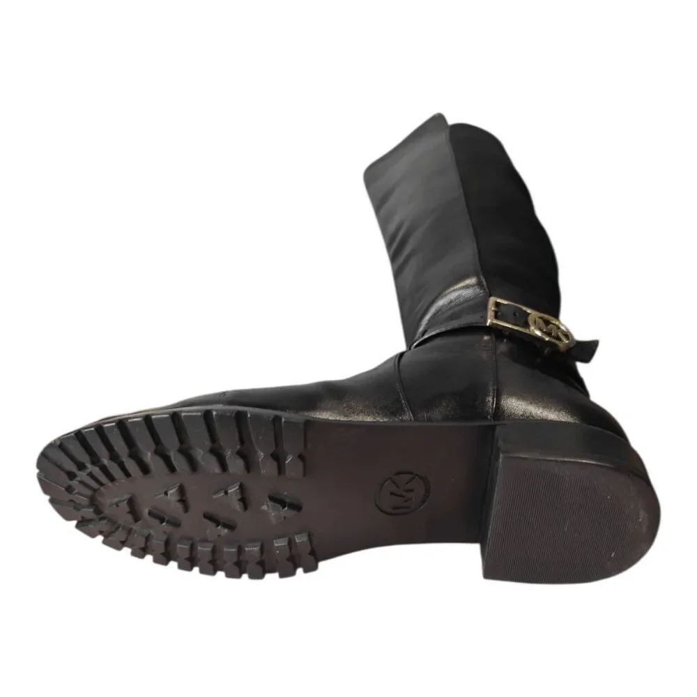 MICHAEL KORS Bryce Black Panel Leather Over The Knee Boot Size 8.5M